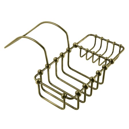 Kingston Brass Clawfoot Tub Rim Soap and Sponge Holder, Antique Brass CC2163